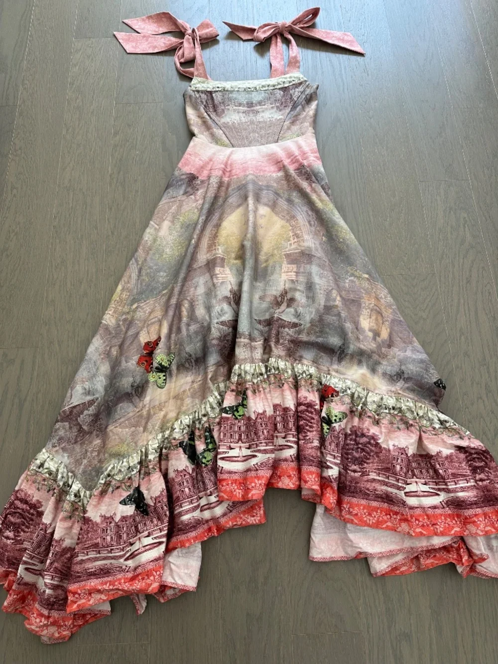Alice + Olivia Rosalee Versailles Corset Pink Tie Maxi Dress Bustier - Size 2 - Picture 3 of 10